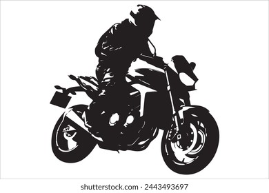 motorcycle rider silhouette vector design