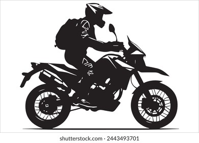 diseño vectorial de silueta de piloto de motocicleta