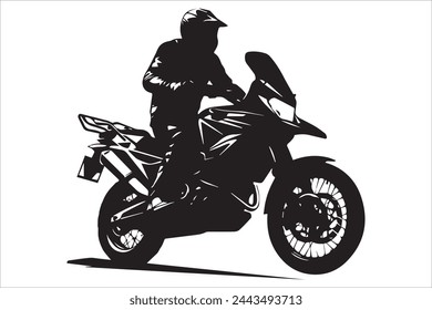 motorcycle rider silhouette vector design