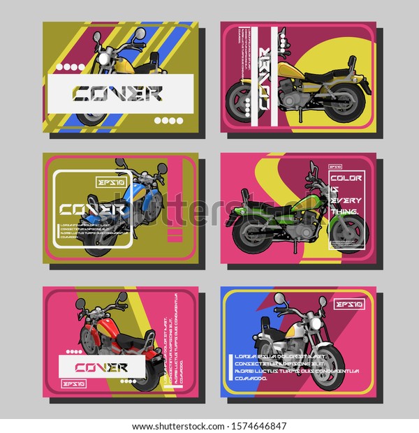 Motorcycle rider team poster, vector illustration.\
Bike on street with urban city background and wheel label,\
decorated with grunge brush stroke. Motorcycle store advertisement\
banner, poster\
print