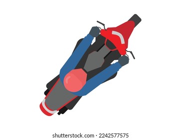 Motorcycle rider. Top view. Simple flat illustration.