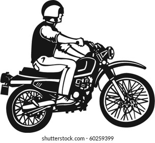 Motorcycle Rider Vector Illustration