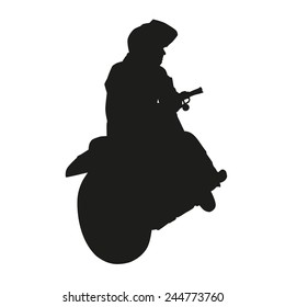 Motorcycle rider. Vector silhouette