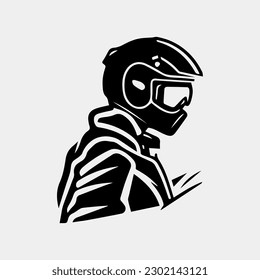 motorcycle rider. Vector silhouette. isolated on white