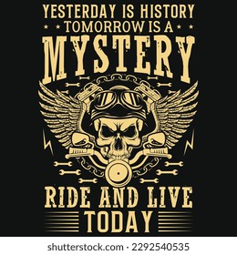 Motociclista vintage diseño de camisetas 