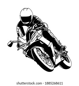 Motociclistas. Emblemas retro del club de ciclistas. silueta estilo vintage. Diseño monocromo - Ilustración vectorial