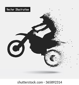 Motociclistas. Ilustración de vectores10. Composición divergente de partículas