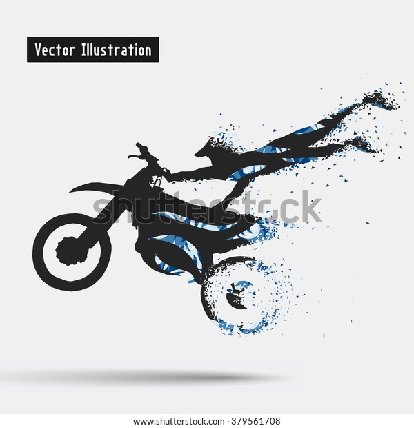 Motorcycle Riders Vector Eps10 Illusration Particle Stock Vector ...