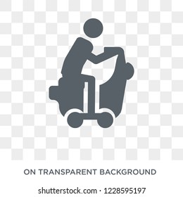 Motorcycle riding icon. Trendy flat vector Motorcycle riding icon on transparent background from Activity and Hobbies collection. 