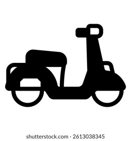 Motorcycle for riding solid icon, town transport concept. Vector graphics. Motorbike sign on white background, glyph style mobile or design