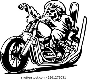 motorcycle riding in vector art style