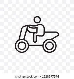 Motorcycle riding vector linear icon isolated on transparent background, Motorcycle riding transparency concept can be used for web and mobile