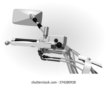 Motorcycle right bar with mirror