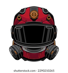 motorcycle robot helmet, vector EPS 10