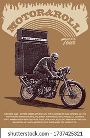 Motorcycle Rock Tour Gig Poster Flyer Template