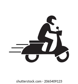 The motorcycle runs at high speed. icon vector illustration