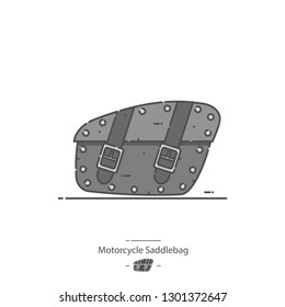 Motorcycle saddlebag - Line color icon