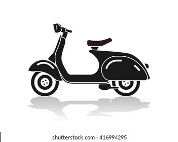 Ilustración de vectores de motocicleta Scooter Black Silhouette