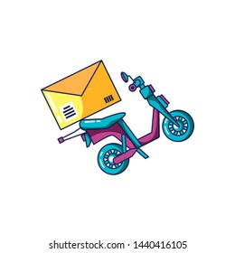 motorcycle scooter delivery with envelope