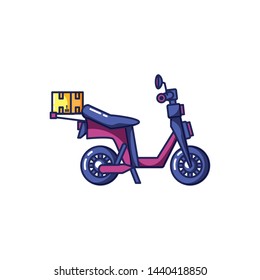 motorcycle scooter delivery isolated icon