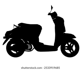 Motorcycle Scooter Isolated vector silhouette illustration or logo design