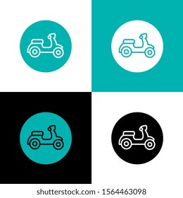 Motorcycle scooter logo, circle icon design, transportation concept - Vector