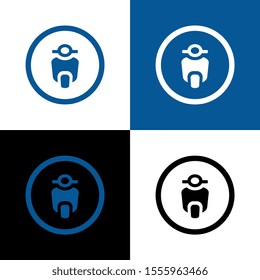 Motorcycle scooter logo design template elements, motorbike circle icon
