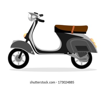Motorcycle scooter on a white background, vector