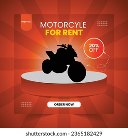 motorcycle for sell Social Media Post Template, Editable Post Template Social Media Banners.