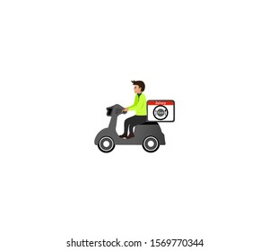 Motorcycle send of food icon. Vector. Symbols business planning suitable for advertising 
