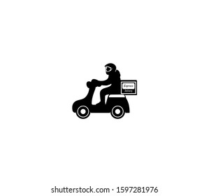 Motorcycle send of food icon. Vector. Symbols business planning suitable for advertising 