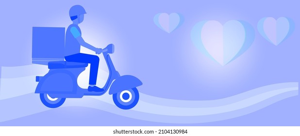 Entrega de servicios de motocicleta, ilustración de vector plana editable, imagen de clip