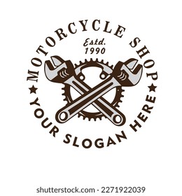 motorcycle service logo vector illustration