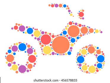 Motorcycle shape vector design by color point