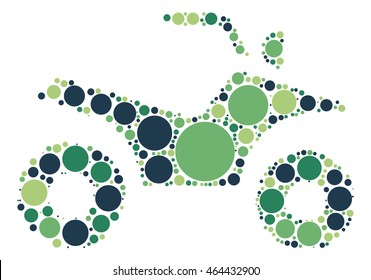 Motorcycle shape vector design by color point