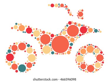 Motorcycle shape vector design by color point