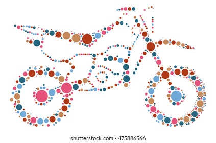 Motorcycle shape vector design by color point