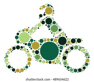 Motorcycle shape vector design by color point
