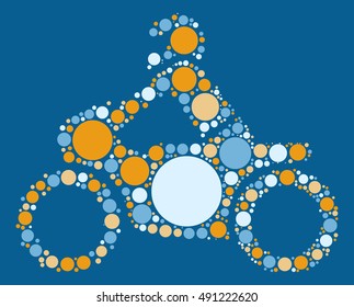 Motorcycle shape vector design by color point
