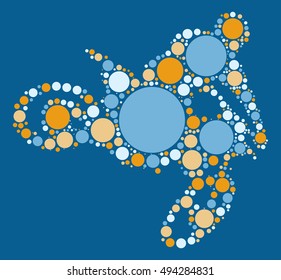 Motorcycle shape vector design by color point