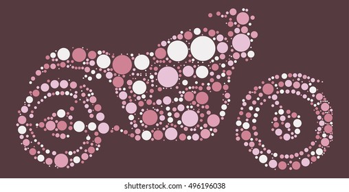 Motorcycle shape vector design by color point
