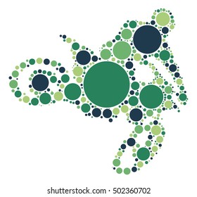 Motorcycle shape vector design by color point
