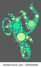 Motorcycle shape vector design by color point
