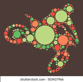 Motorcycle shape vector design by color point
