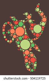 Motorcycle shape vector design by color point
