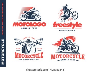 Motorcycle Shield emblem, logo design.