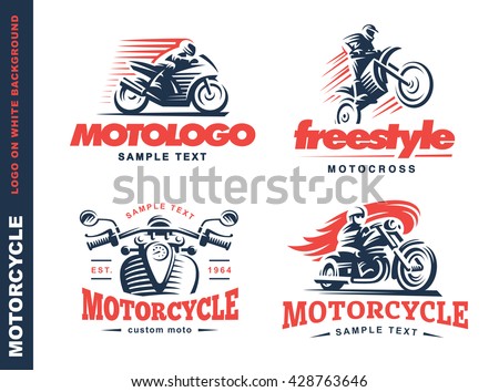Motorcycle Shield emblem, logo design.