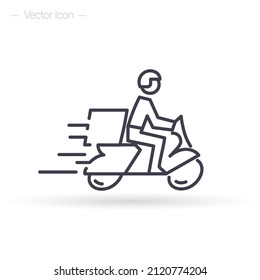 Motorcycle shipping fast delivery. Courier Service Scooter. Isolated vector illustration.