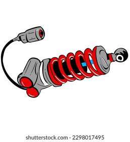  motorcycle shock spare parts vector Red Color