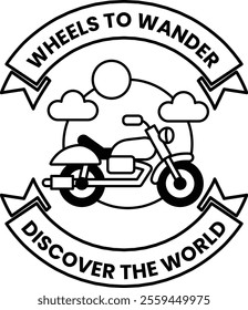 A motorcycle is shown with a balloon in the sky